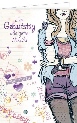 Geburtstagskarte mit coolem Teenie