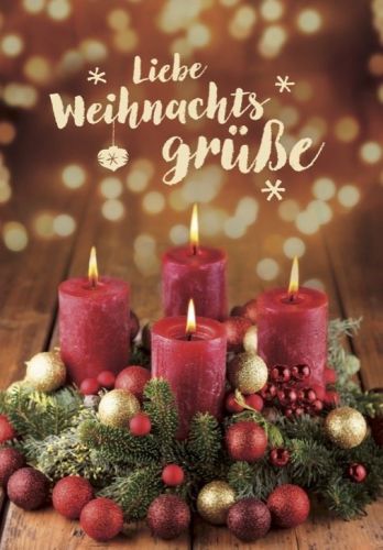 Weihnachtskarte mit Adventskranz
