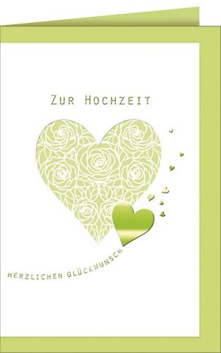 Hochzeitskarte mit zwei Herzen