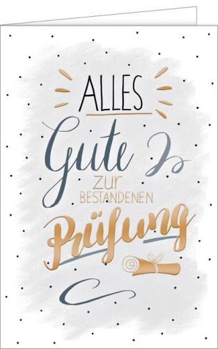 Alles Gute zur bestandenen Prüfung