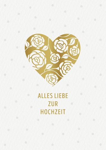 Hochzeitskarte mit Blumenherz.