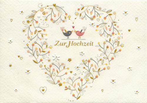 Hochzeitskarte mit Blumenherz